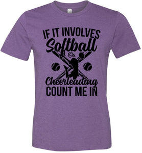 Softball Or Cheerleading Count Me In Softball Shirts heather team purple
