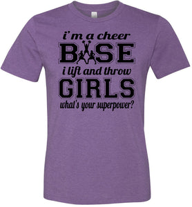 I Lift And Throw Girls Funny Cheer Base Shirts adult & Youth purple