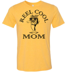 Reel Cool Mom Fishing Mom Tee Shirts yellow gold