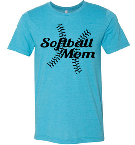 Softball Mom Shirts heather aqua 