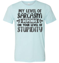 Load image into Gallery viewer, My Level Of Sarcasm Depends On Your Level Of Stupidity Sarcastic Shirts ice blue