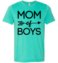 Load image into Gallery viewer, Mom Of Boys T-Shirt | Mom Of Boys Gifts heather sea green