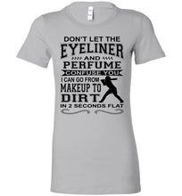 Load image into Gallery viewer, Makeup And Dirt Funny Softball Shirts crew light silver