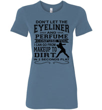 Load image into Gallery viewer, Makeup And Dirt Funny Softball Shirts crew steel blue