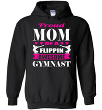Load image into Gallery viewer, Proud Mom Of A Flippin Awesome Gymnast Gymnastics Mom Hoodie black
