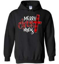 Load image into Gallery viewer, Merry Christ Mas Christian Christmas Hoodie black