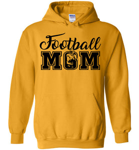 Football Mom Hoodies With Football Player gold