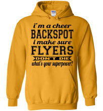 Load image into Gallery viewer, I'm A Cheer Backspot Funny Cheer Backspot Hoodies gold