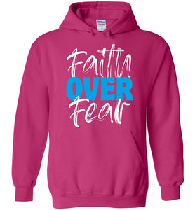 Faith Over Fear Christian Hoodies pink