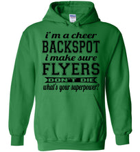 Load image into Gallery viewer, I'm A Cheer Backspot Funny Cheer Backspot Hoodies green