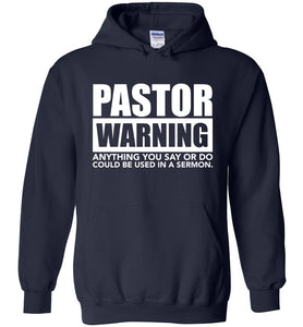 Pastor Warning Funny Pastor Hoodie navy