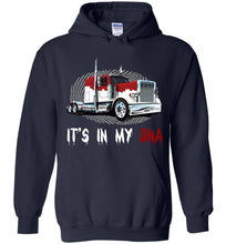 Load image into Gallery viewer, It's In My DNA Long Sleeve Trucker Hoodie navy