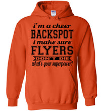 Load image into Gallery viewer, I'm A Cheer Backspot Funny Cheer Backspot Hoodies orange