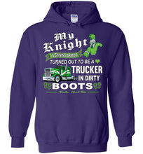 Load image into Gallery viewer, My Knight And Shining Armor Trucker's Wife Or Girlfriend Hoodie purple