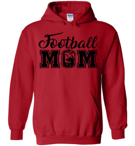Football Mom Hoodies With Football Player red