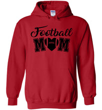 Load image into Gallery viewer, Football Mom Hoodies With Football Heart red