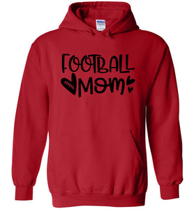Cute Personalized Football Mom Hoodies red
