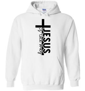 Jesus Is The Way Christian Quote Hoodie white