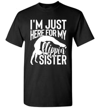 Load image into Gallery viewer, I'm Just Here For My Flippin' Sister Gymnastics Brother Tshirt mb