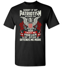 Load image into Gallery viewer, Sorry If My Patriotism Offends You Proud American T-Shirt black