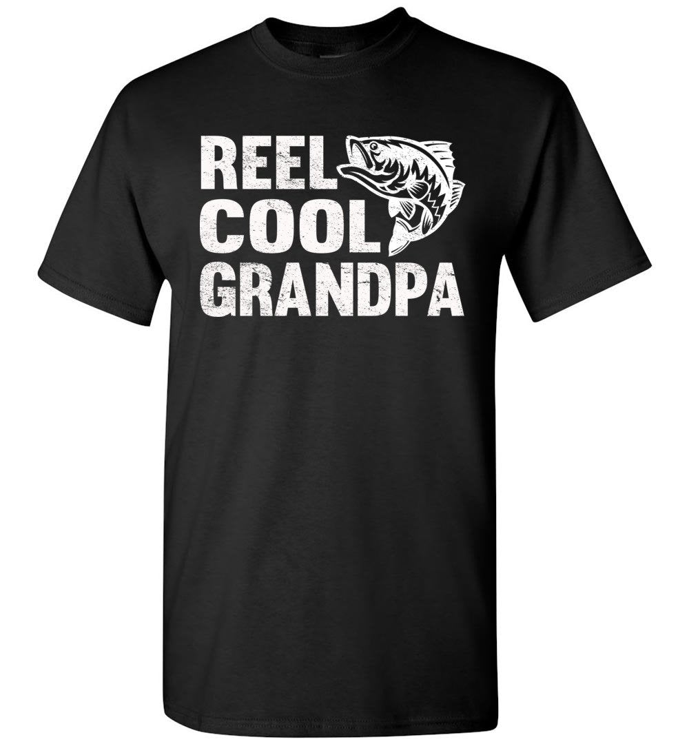 Reel Cool Grandpa Fishing Shirt black
