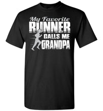 Load image into Gallery viewer, My Favorite Runner Calls Me Grandpa Track Grandpa Shirts black