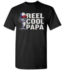 Reel Cool Papa Fishing Tee Shirts black