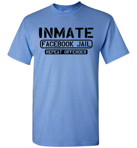 Inmate Facebook Jail Repeat Offender Facebook Jail T Shirt blue