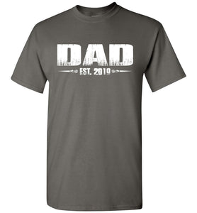 Dad EST. 2019 New Dad T-Shirts charcoal