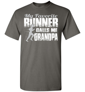 My Favorite Runner Calls Me Grandpa Track Grandpa Shirts charcoal