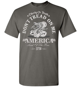 Liberty Or Death Don't Tread On Me T Shirt charcoal