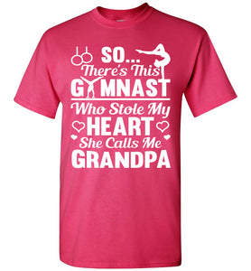 Gymnast Stole Me Heart She Calls Me Grandpa Gymnastics Shirts For Parents pink
