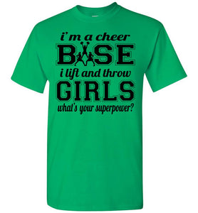 I Lift And Throw Girls Funny Cheer Base Shirts Unisex Irish green