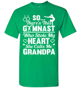 Gymnast Stole Me Heart She Calls Me Grandpa Gymnastics Shirts For Parents green