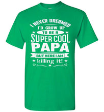 Load image into Gallery viewer, Super Cool Papa | Funny Papa Shirts | That's A Cool Tee green