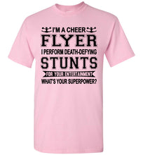 Load image into Gallery viewer, I'm A Cheer Flyer Funny Cheer Flyer Shirts youth pink