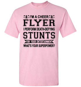 I'm A Cheer Flyer Funny Cheer Flyer Shirts youth pink
