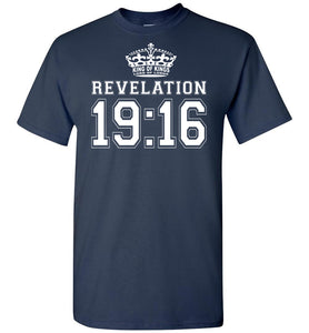 King Of Kings Revelation 19:16 Bible Verse T Shirt, Bible T Shirt navy