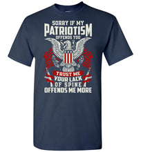 Load image into Gallery viewer, Sorry If My Patriotism Offends You Proud American T-Shirt navy