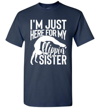 Load image into Gallery viewer, I'm Just Here For My Flippin' Sister Gymnastics Brother Tshirt mn