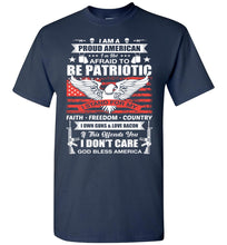 Load image into Gallery viewer, I Am A Proud American Faith, Freedom, Country Proud American T-Shirt T-Shirt navy