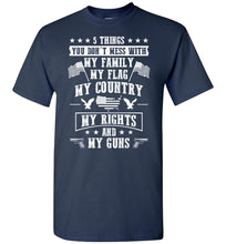 Load image into Gallery viewer, 5 Things You Don't Mess With Proud American T-Shirt navy