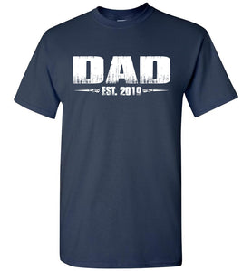 Dad EST. 2019 New Dad T-Shirts navy