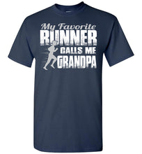 Load image into Gallery viewer, My Favorite Runner Calls Me Grandpa Track Grandpa Shirts navy