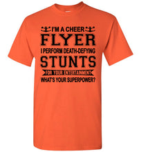Load image into Gallery viewer, I'm A Cheer Flyer Funny Cheer Flyer Shirts youth orange