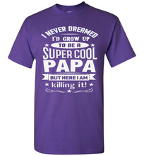 Load image into Gallery viewer, Super Cool Papa | Funny Papa Shirts | That's A Cool Tee purple
