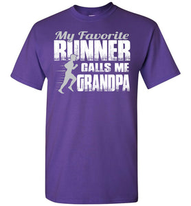 My Favorite Runner Calls Me Grandpa Track Grandpa Shirts purple
