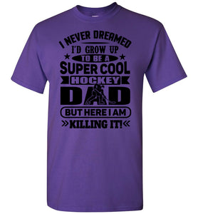 Super Cool Hockey Dad T-Shirt purple