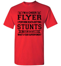Load image into Gallery viewer, I'm A Cheer Flyer Funny Cheer Flyer Shirts youth red