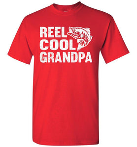 Reel Cool Grandpa Fishing Shirt red